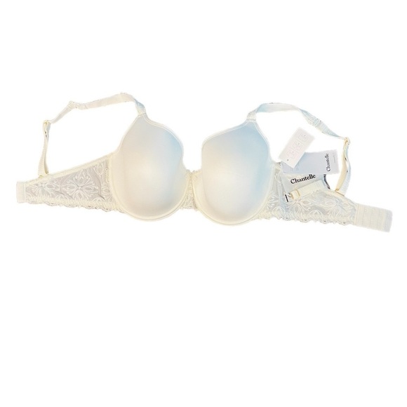 CHANTELLE IVORY MULTI-POSITION BRA SIZE 34F PRETTY LACE ON STRAPS NWT - Picture 7 of 12